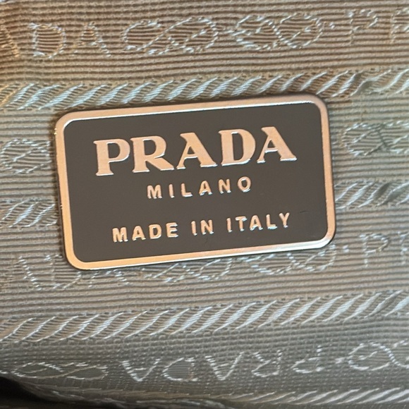 PRADA TESSOTO  rare NYLON POCKETED TOTE  grayish blue - Picture 3 of 10